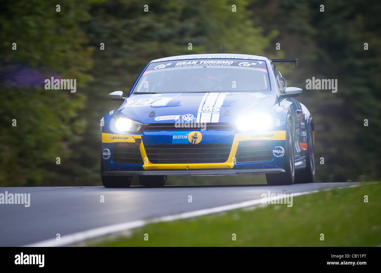Christian Krognes (NOR) / Maik Rosenberg (GER) driving the #127 SP3-T LMS Engineering Volkswagen Scirocco GT24 during qualifying for the Nurburgring 24 hour race near Nurburg, Germany on May 17, 2012. Photo: Matt Jacques Stock Photo