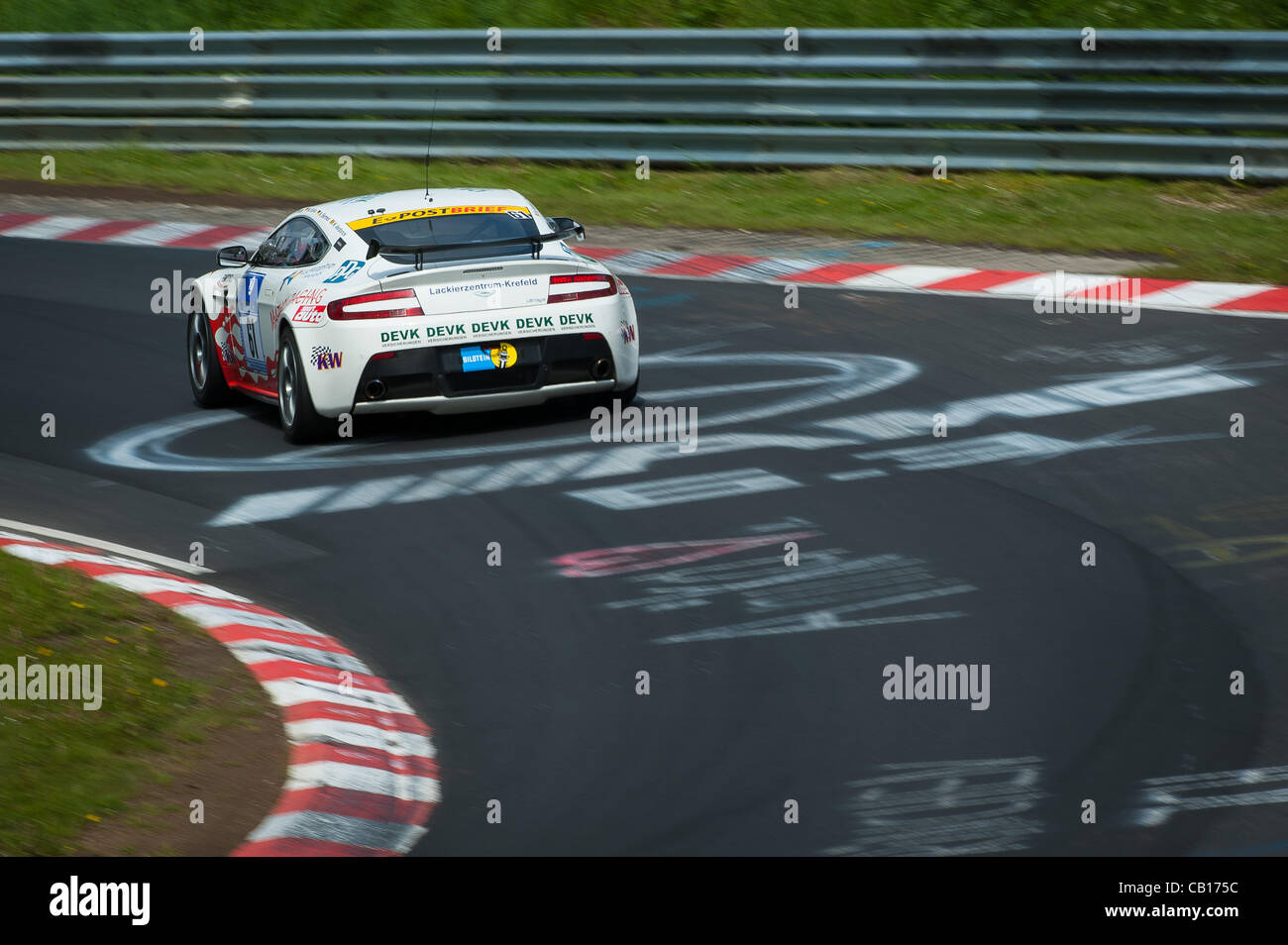 Wolfgang Weber (GER) / Norbert Bermes (GER) / Marcel Belke (GER) driving the #61 SP10-GT4 Team Mathol Racing e.V. Aston Martin Vantage V8 GT4 during qualifying for the Nurburgring 24 hour race near Nurburg, Germany on May 18, 2012. Photo: Matt Jacques Stock Photo