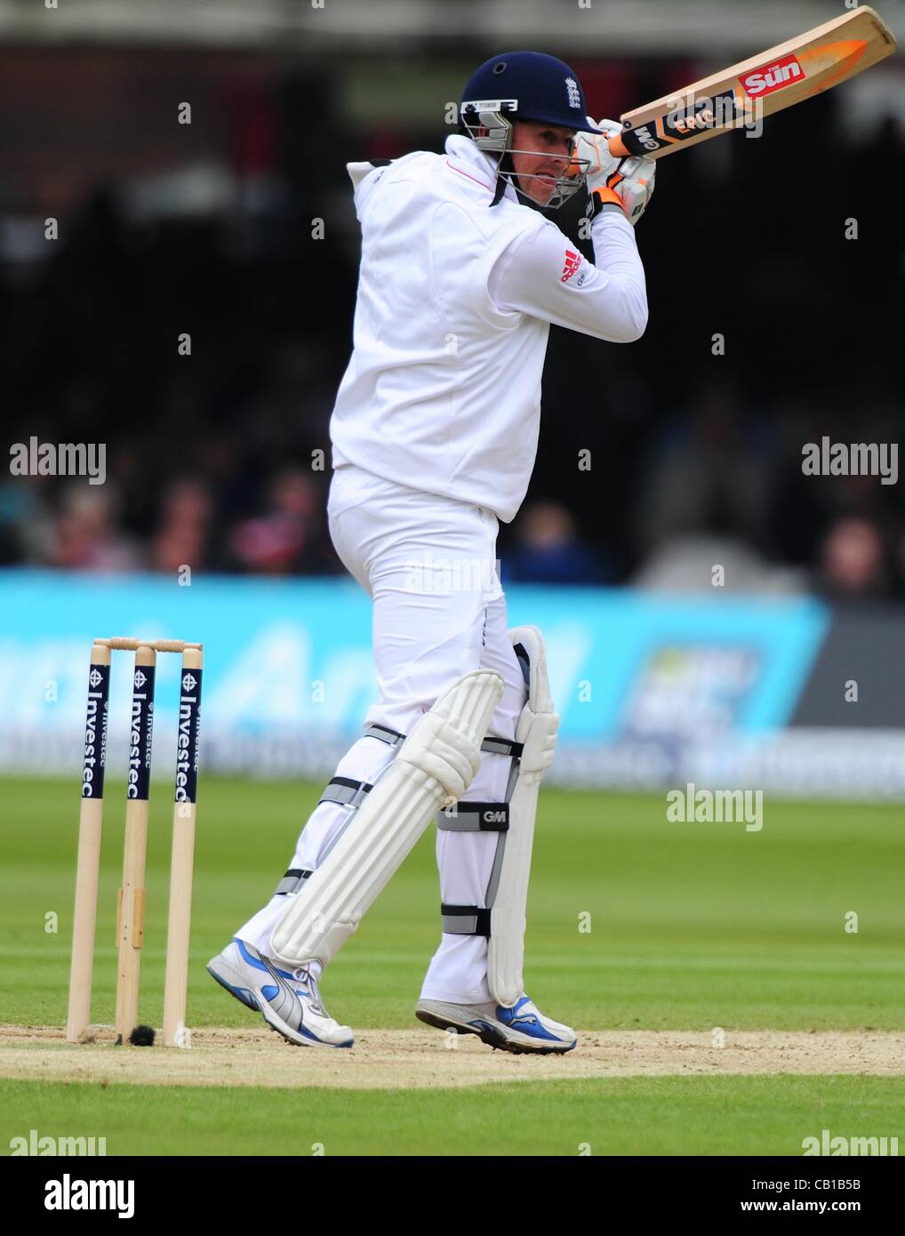 19.05.2012 London, England.  Graeme Swann in action during the First Test between England and West Indies from Lords. Stock Photo