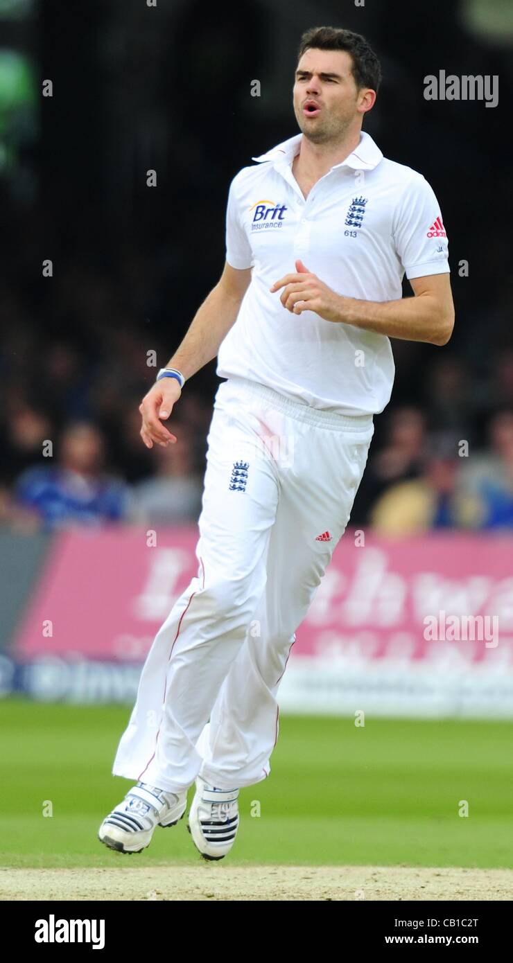 19.05.2012 London, England. Jimmy Anderson  in action during the First Test between England and West Indies from Lords. Stock Photo
