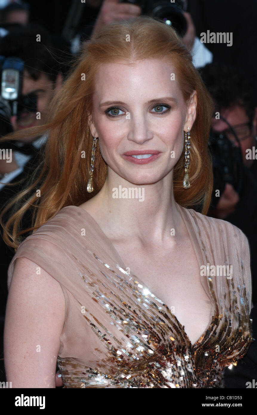 May 19, 2012 - Cannes, France - CANNES, FRANCE - MAY 19: Actress Jessica Chastain attends the 'Lawless' Premiere during the 65th Annual Cannes Film Festival at Palais des Festivals on May 19, 2012 in Cannes, France. (Credit Image: © Frederick Injimbert/ZUMAPRESS.com) Stock Photo
