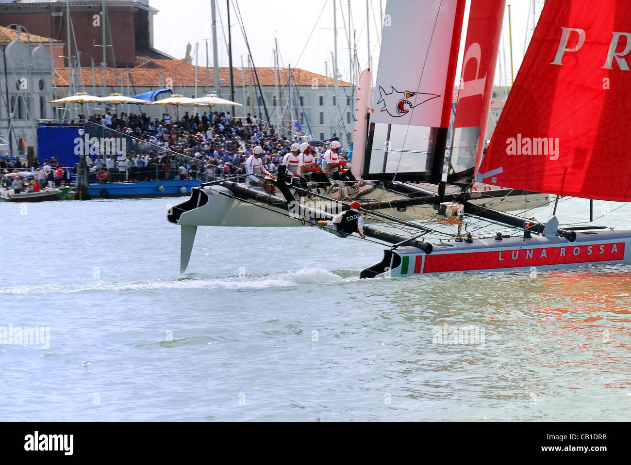 May 19, 2012 : Venice America's Cup. Luna Rossa Swordfish. Stock Photo