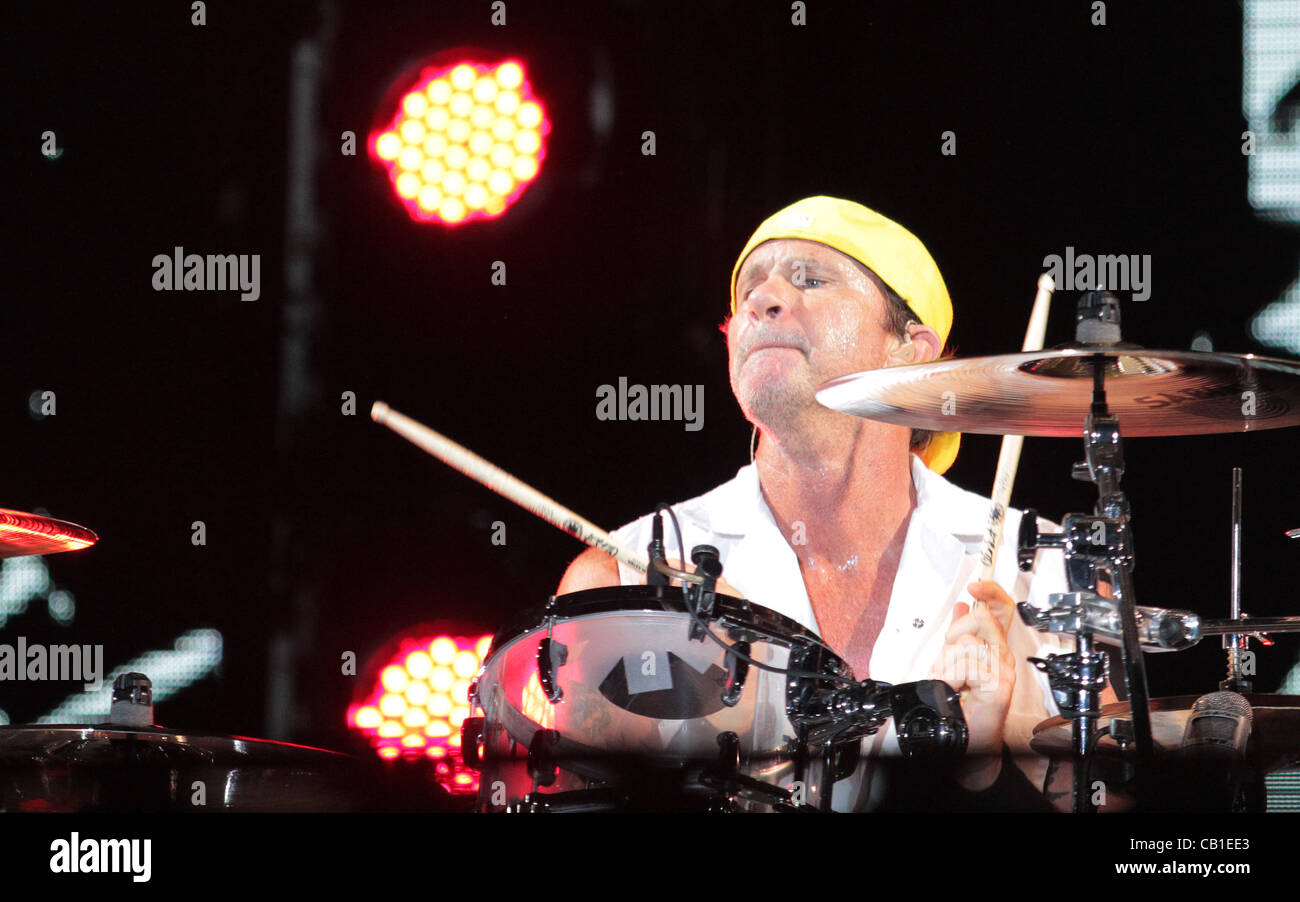 May 19, 2012 - Gulf Shores, ALABAMA, UNITED STATES - Chad Smith of The Red Hot Chili Peppers closes out the second night of  the Hangout Music Festival in Gulf Shores, Alabama, USA on  May 19, 2012.   The three day music festival takes place on the beach along the Gulf Coast of southern Alabama. (Cr Stock Photo