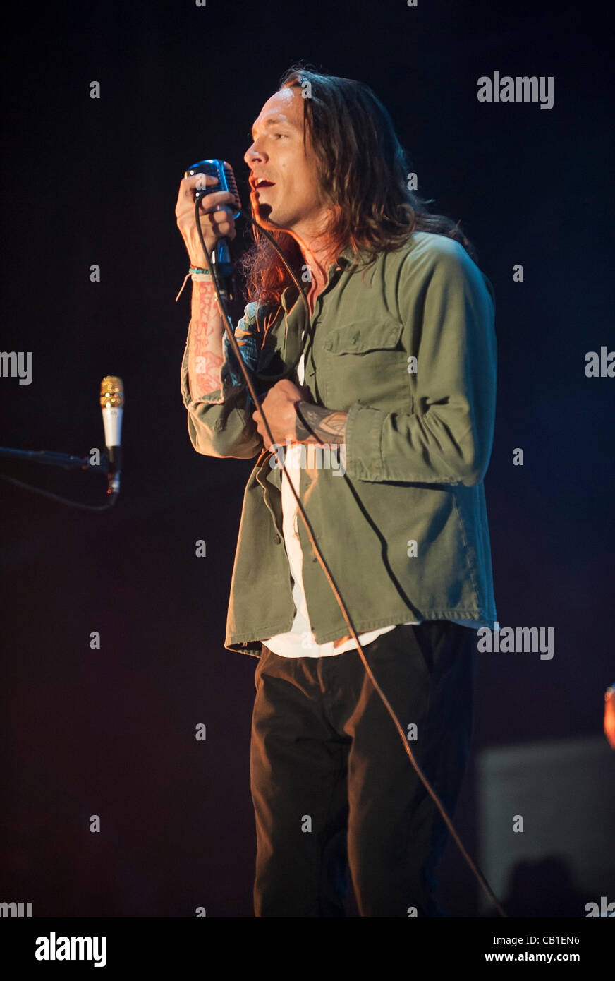 May 19, 2012 - Columbus, Ohio; USA -  Singer BRANDON BOYD of the band Incubus performs live as part of the 6th Annual Rock on the Range Music Festival that is taking place at the Crew Stadium located in Columbus. Copyright 2012 Jason Moore. (Credit Image: © Jason Moore/ZUMAPRESS.com) Stock Photo