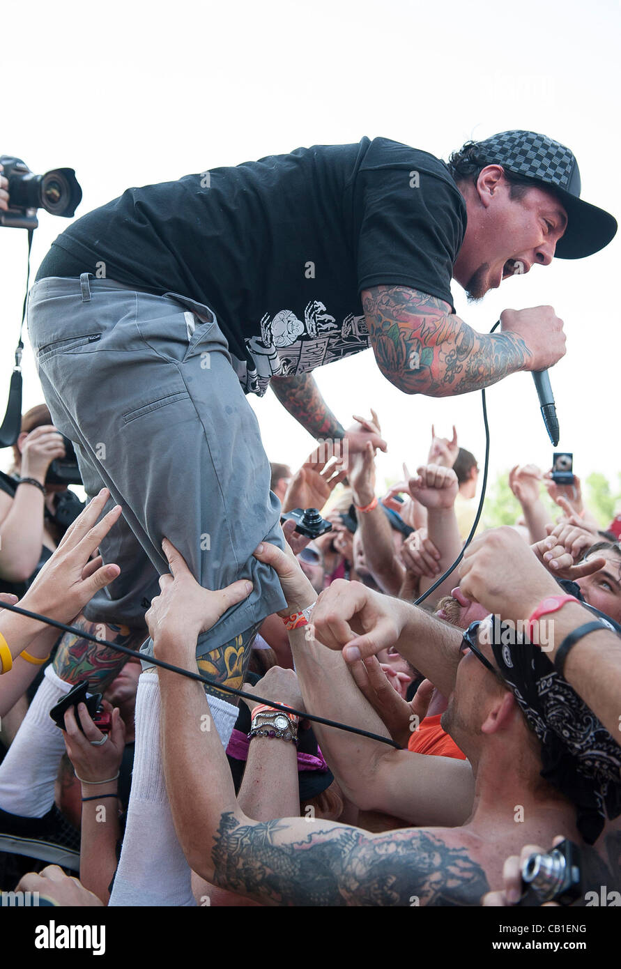 May 19, 2012 Columbus, Ohio; USA Singer SONNY SANDOVAL of the band