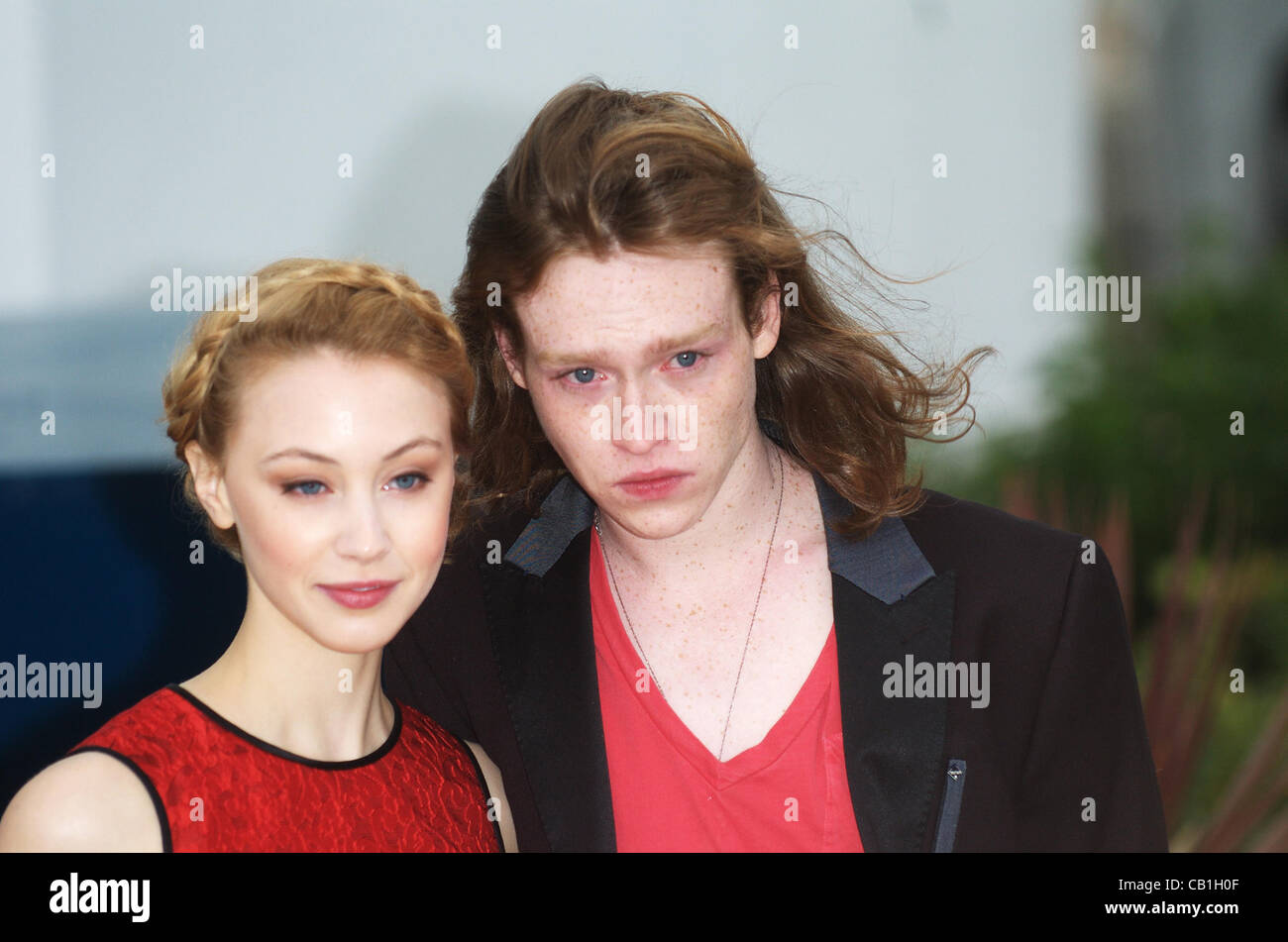 Cannes, France. 20/05/2012.(L-R) Caleb Landry Jones and Sarah Gadon attend the 'Antiviral' Photocall during thr 65th Annual Cannes Film Festival at Palais des Festivals Stock Photo