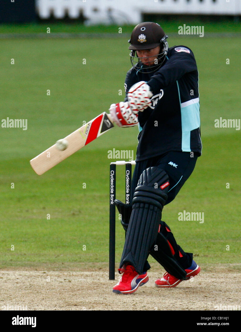 20.05.12 The Brit Oval, London, ENGLAND: Gareth Batty of Surrey County Cricket in action during Clydesdale Bank Pro40 between Surrey Tigers  and Durham Dynamos at The Brit Oval Stadium on May 20, 2012 in London, England. Stock Photo
