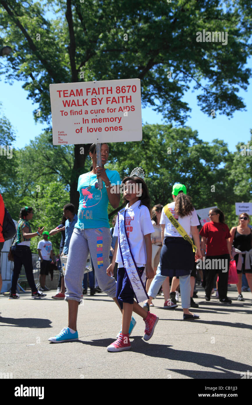 Supporters participate in the 27th annual AIDS Walk New York, the world