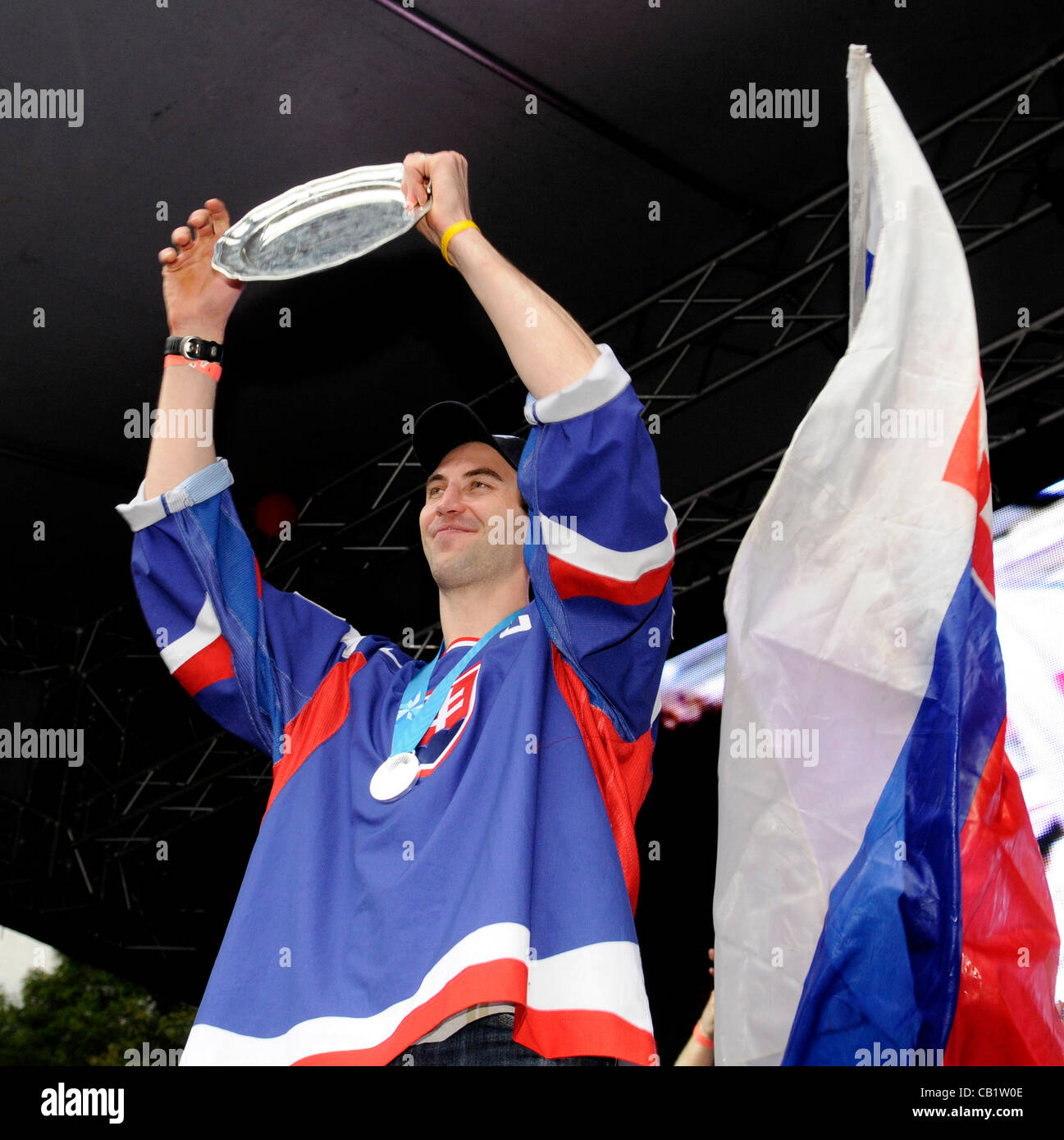 Slovak ice hockey player Zdeno Chara celebrated winning of silver