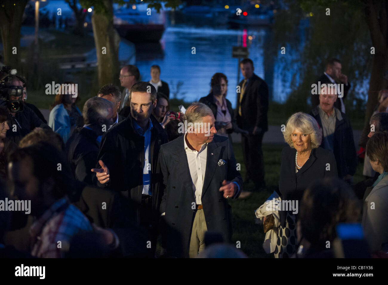 May 21, 2012 - Toronto, Ontario, Canada - Ontario Premier DALTON MCGUINTY, PRINCE CHARLES and his wife CAMILLA, Duchess of Cornwall  arrived to watch the Victoria Day fireworks in Toronto. (Credit Image: © Igor Vidyashev/ZUMAPRESS.com) Stock Photo