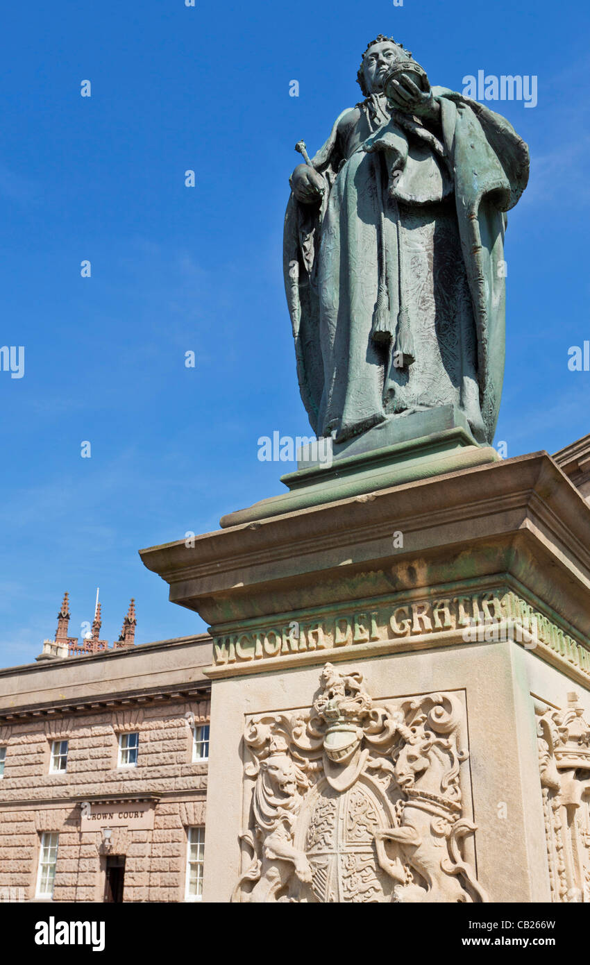 Statue of Queen Victoria outside Chester Crown Court Chester cheshire