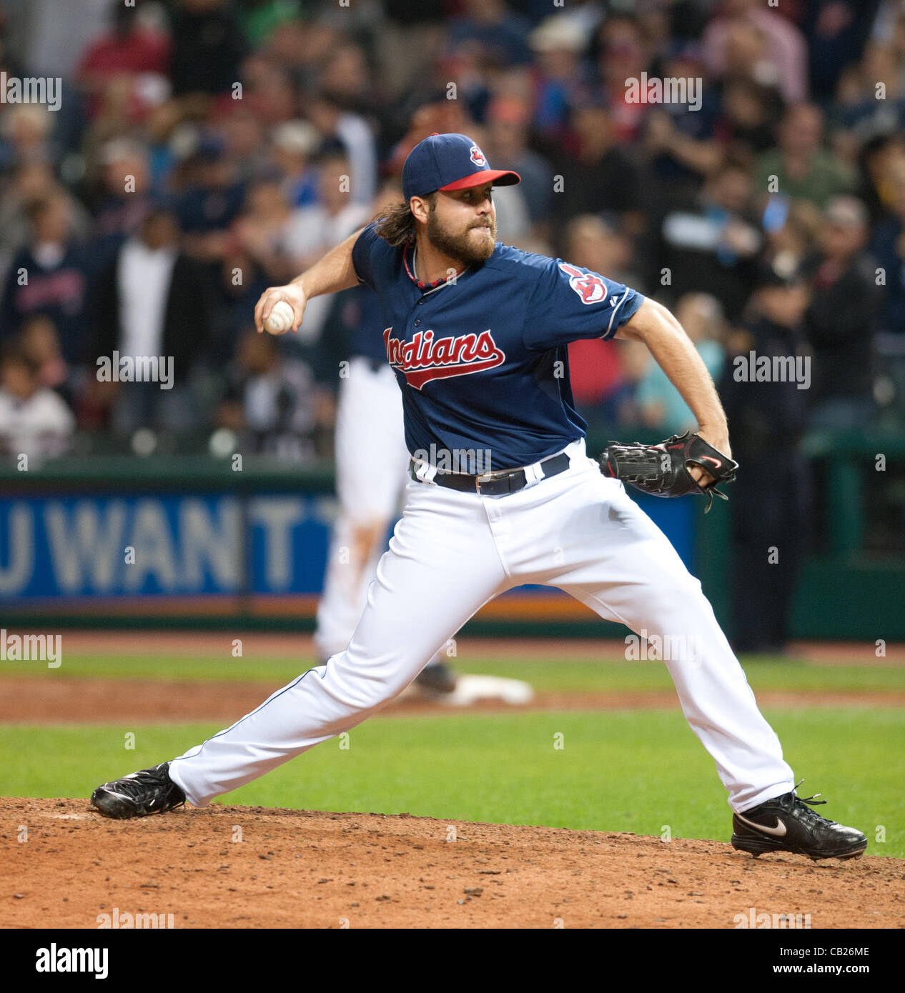 Cleveland Oh Usa May 22 Cleveland Indians Relief Pitcher Chris Perez 54 Pitches During The