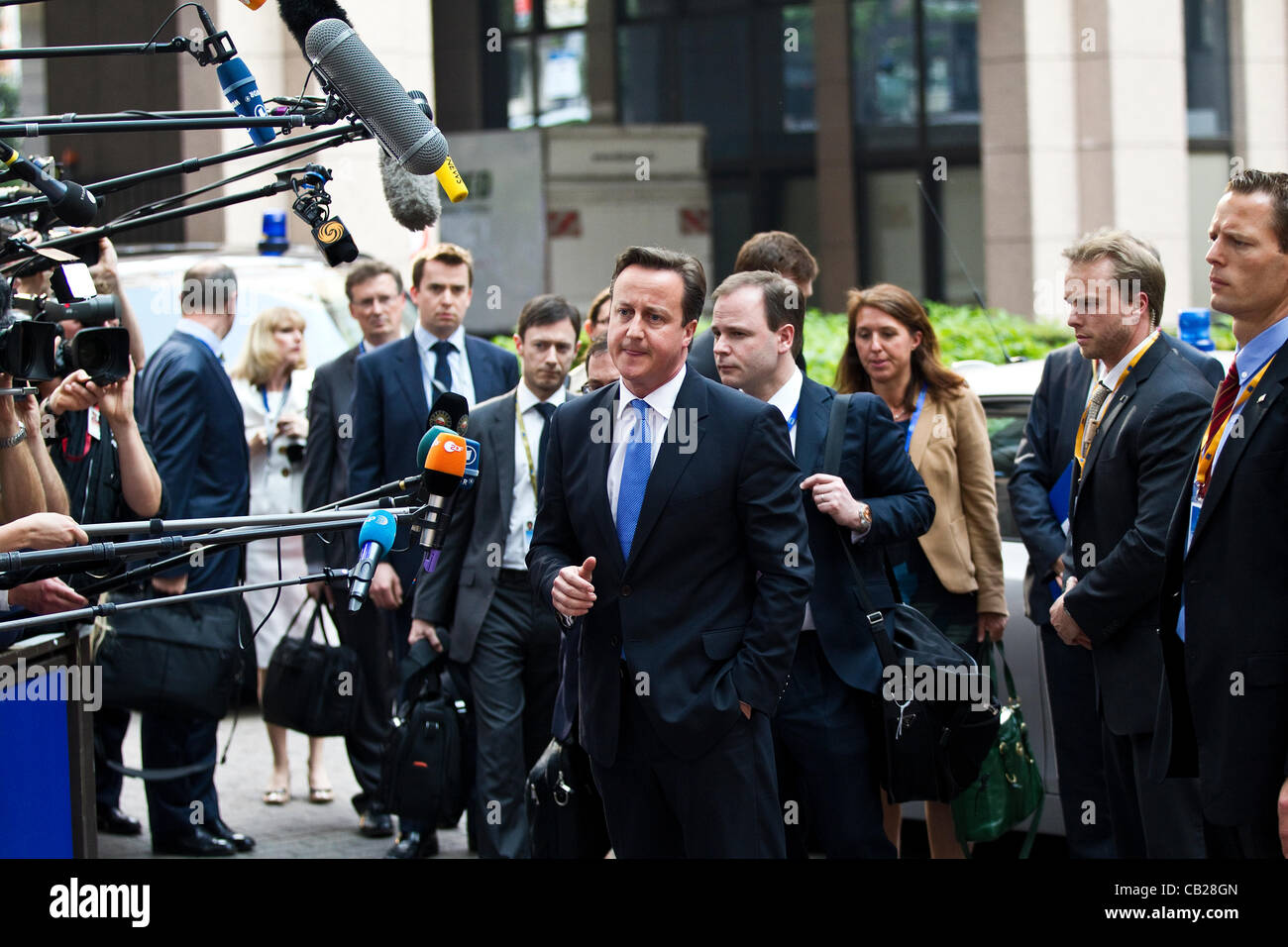 Brussels, Belgium. 23.05.2012 Picture shows David Cameron, British Prime Minister arriving at the Informal Dinner of Heads of State or Government for member nations of the EU, Brussels, Belgium Stock Photo
