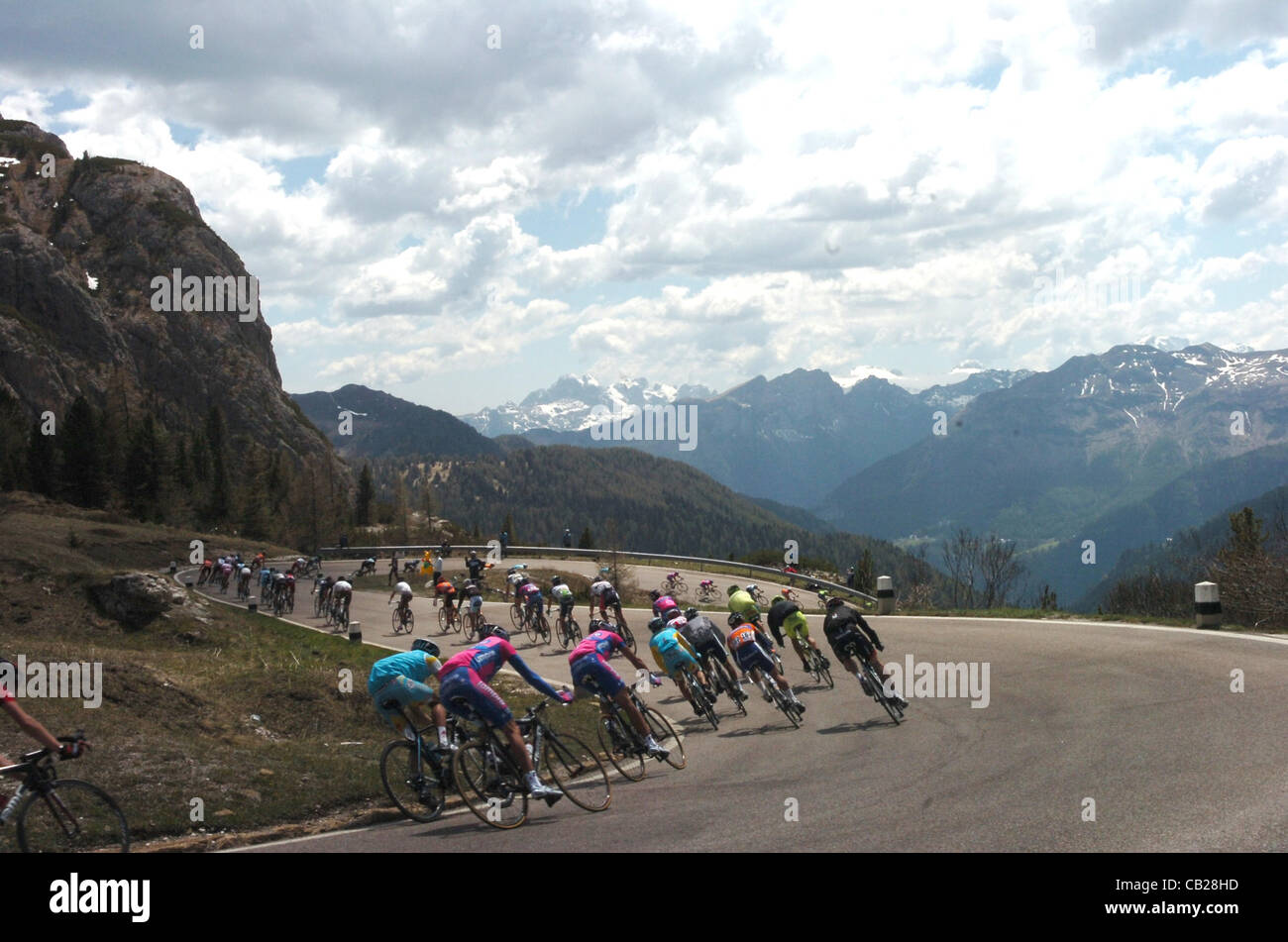 23.05.2012.  Giro d'Italia, stage 17 Falzes - Cortina, Lampre - Isd 2012, Passo di Valparola Stock Photo