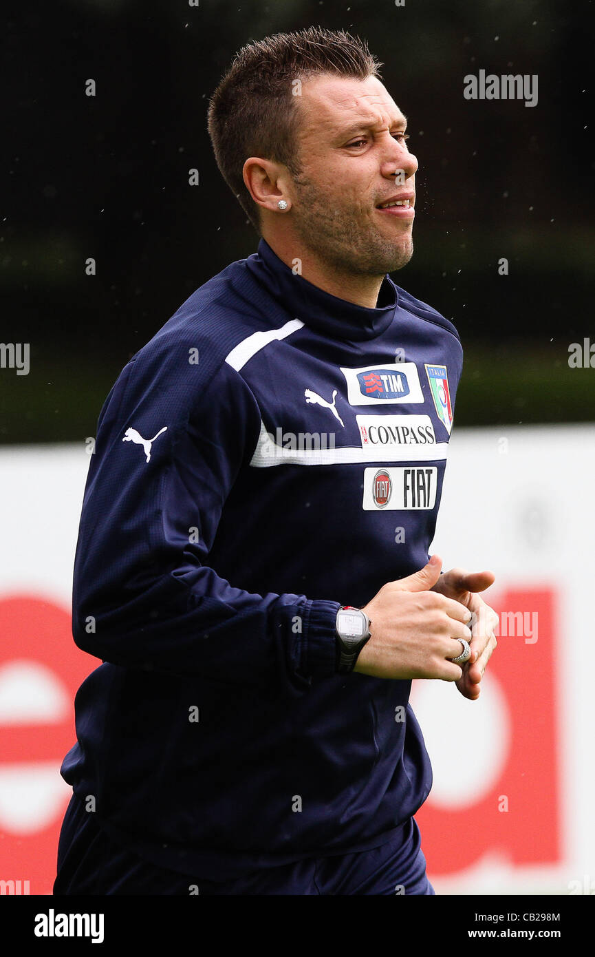23.05.2012 Coverciano (FI) Italy.  ANTONIO CASSANO of Italy is seen during the team's training session at Coverciano Stock Photo