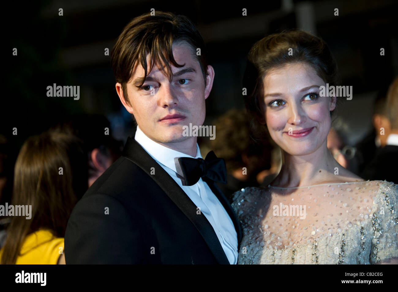 Sam Riley (actor) & guest at red carpet departures for film 'On The Road' 65th Cannes Film Festival 2012 Palais des Festival, Cannes, France Wed 23 May 2012 Stock Photo