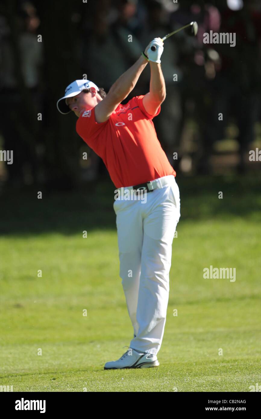 25.05.2012 Wentworth, England. Rory McIlroy (NIR) in action during the BMW PGA Championship. McIlroy had a disasterous 6 holes and missed the cut with 2 double bogeys and 4 bogeys back to back. Stock Photo