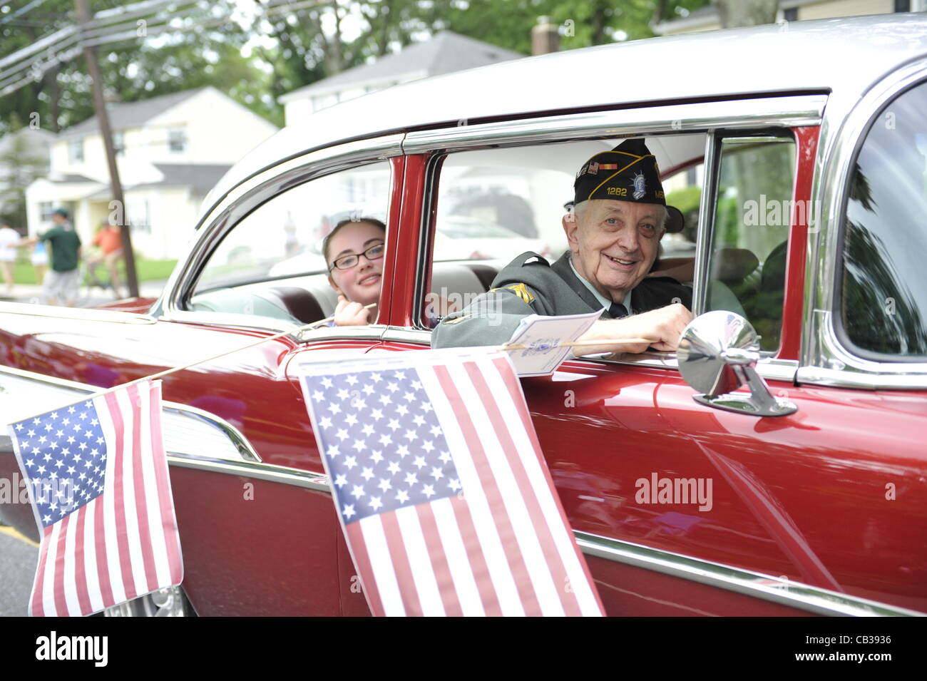 Some American Legion veterans rode in classic cars during the Merrick