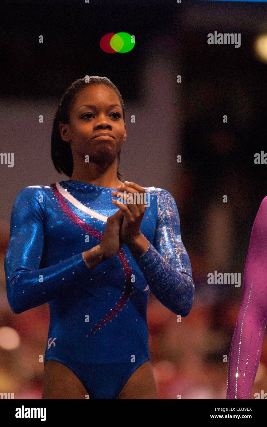 Gabby Douglas on the podium Stock Photo Alamy