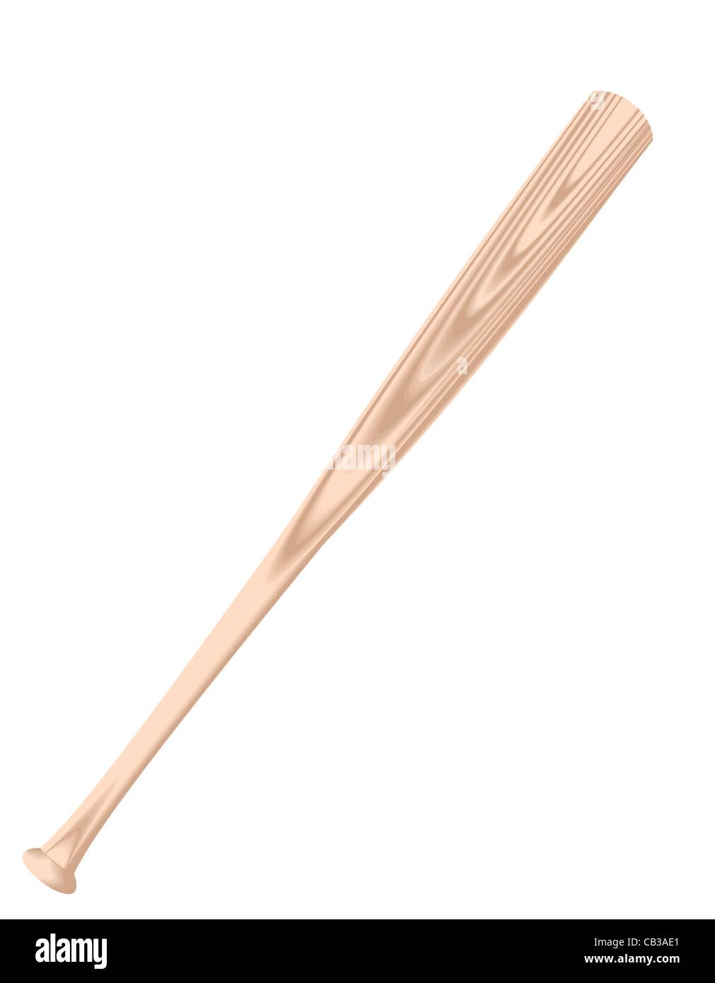 Realistic illustration of baseball bat - vector Stock Photo