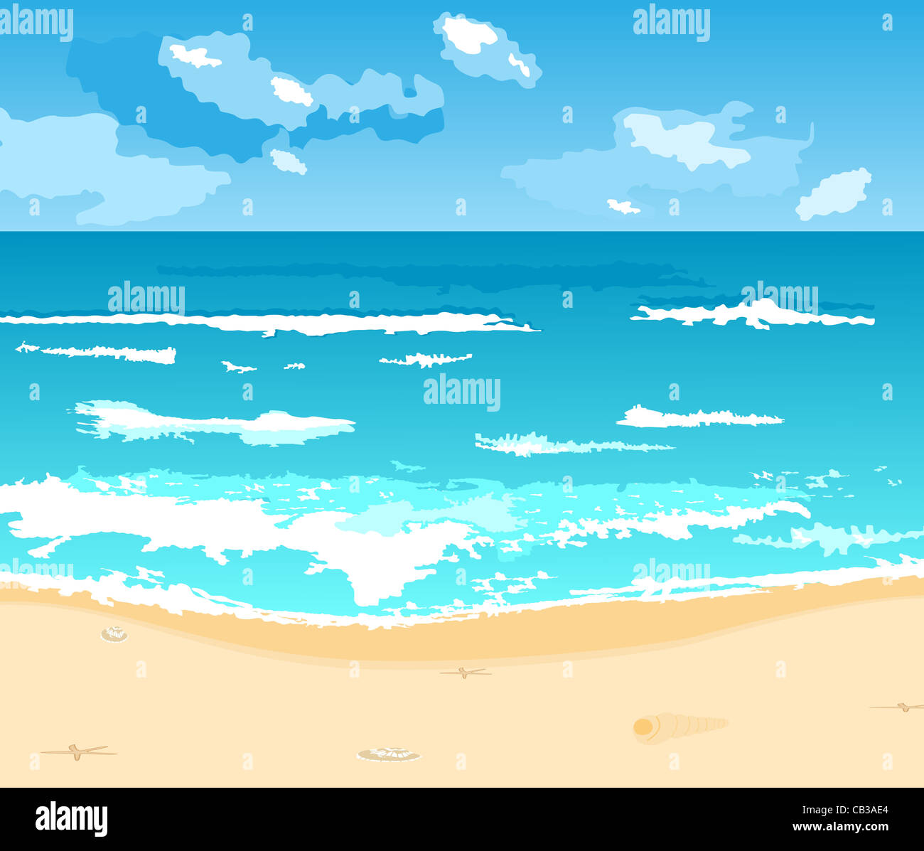 Illustration beautiful summer background with beach - vector Stock ...