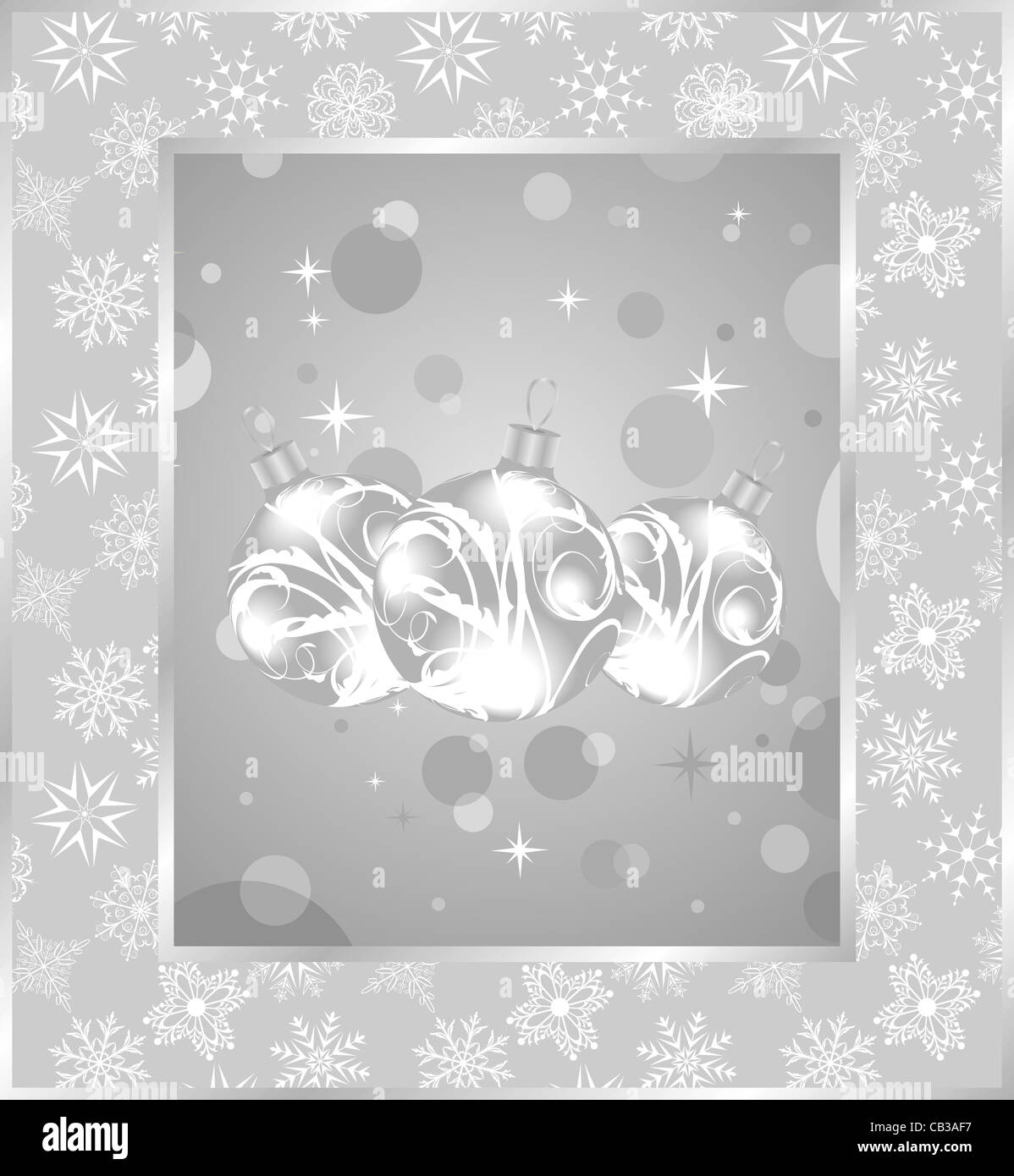 Illustration set Christmas balls on snowflakes background - vector ...