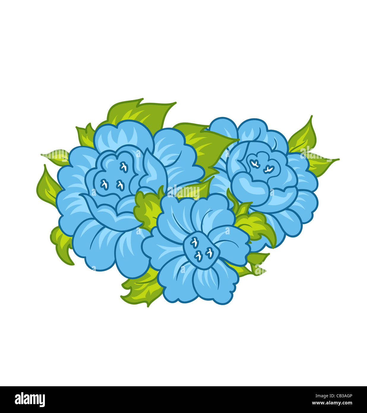 Illustration greeting card with flowers - vector Stock Photo - Alamy