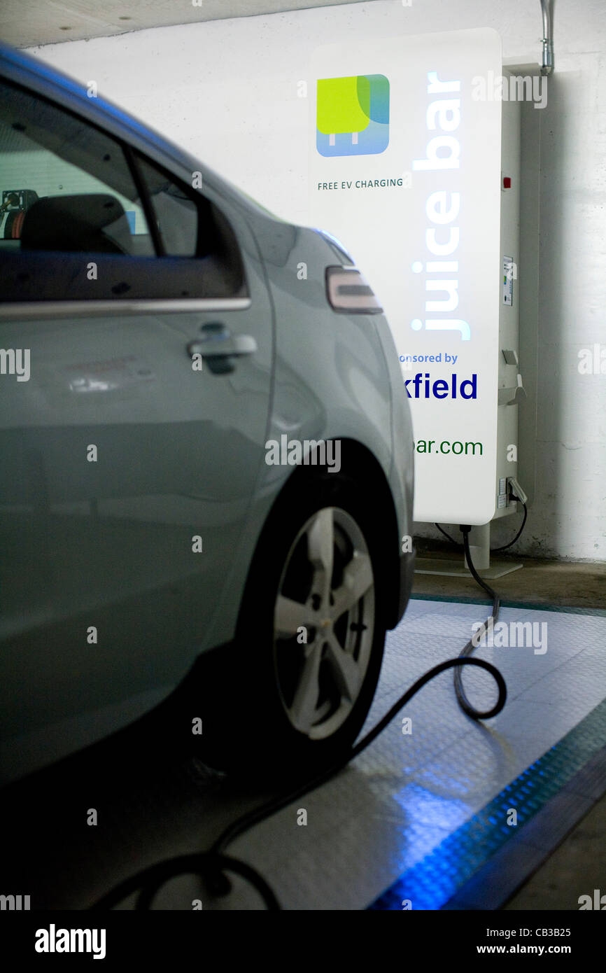 A Juice Bar electric car charging station. Stock Photo