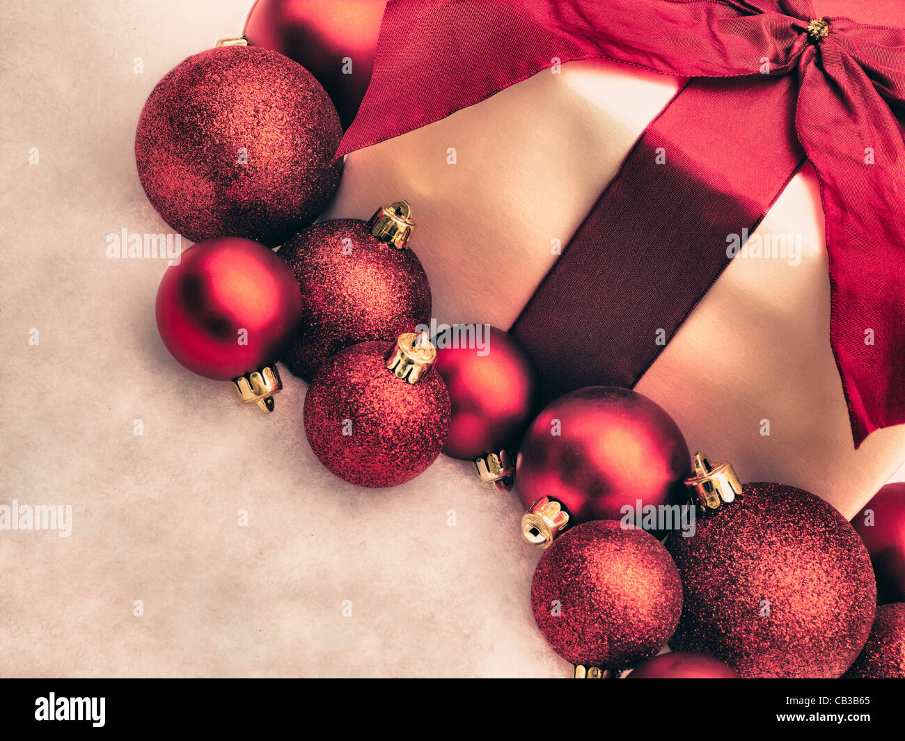 Vintage baubles red christmas balls hi-res stock photography and images ...