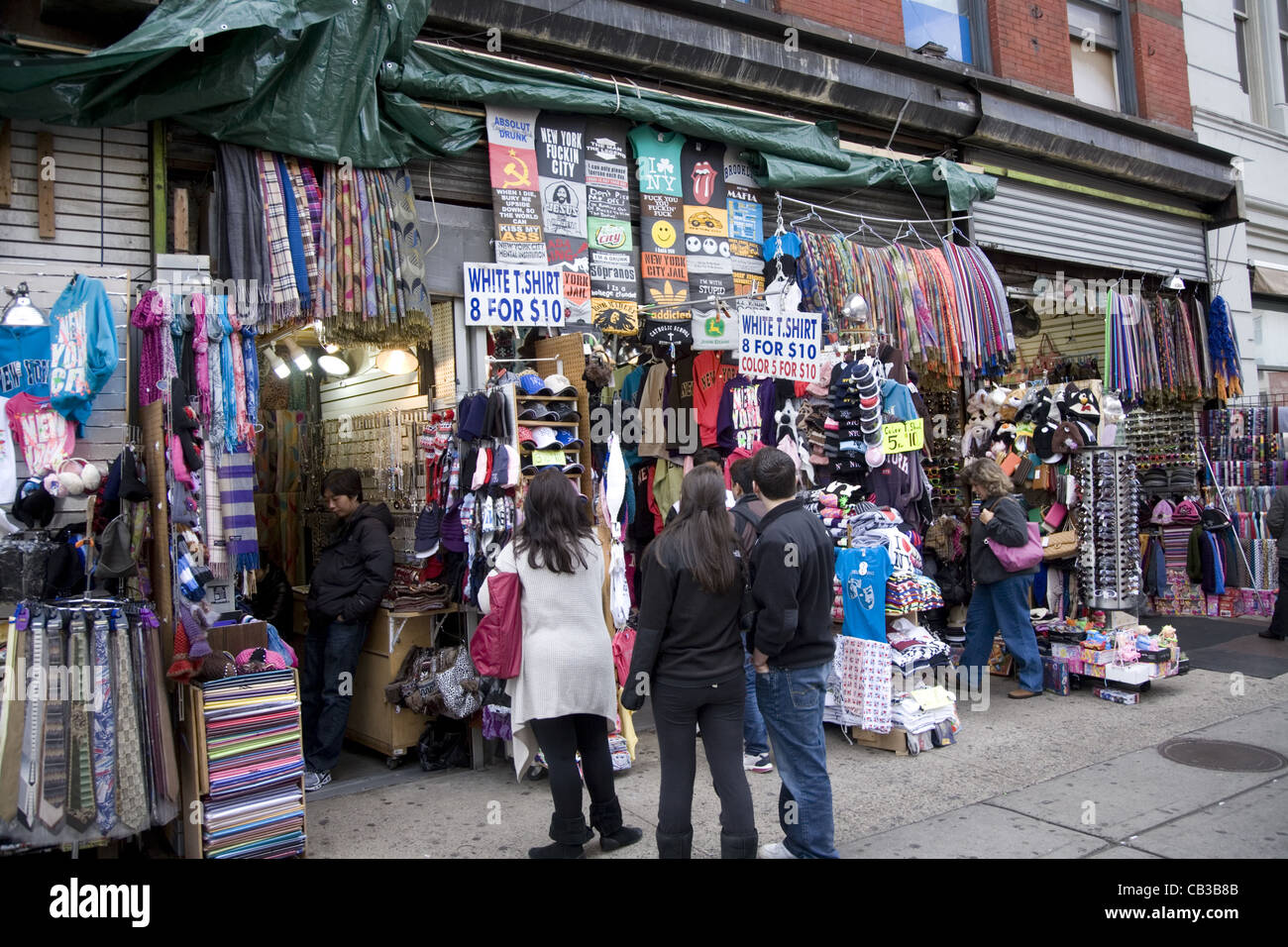 Canal Street vendors selling all sorts of things, NYC Stock Photo