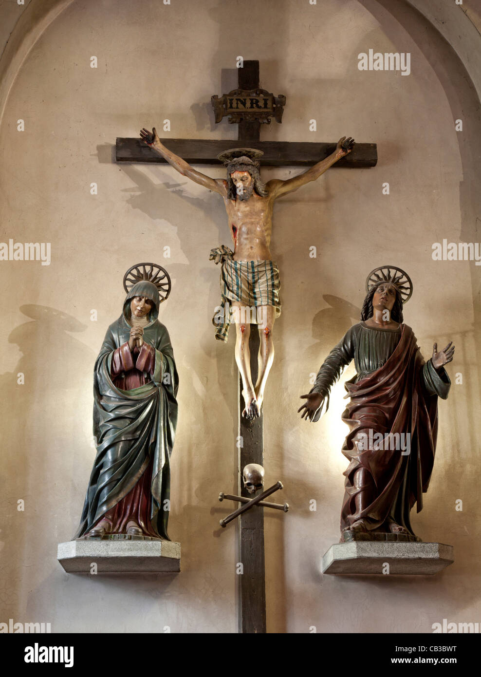 Jesus Christ on the cross from Milan church Stock Photo