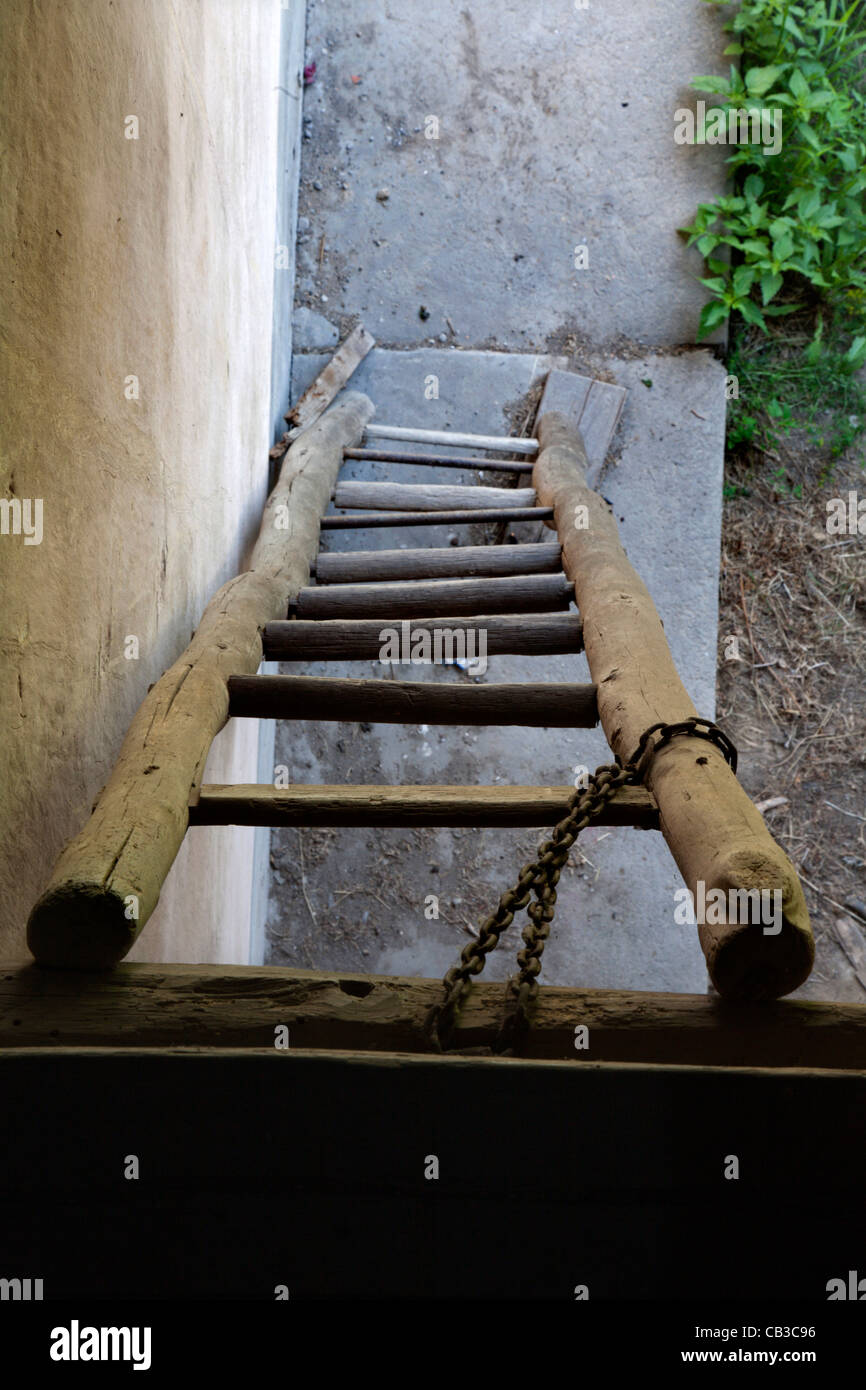 ladder from the old loft Stock Photo