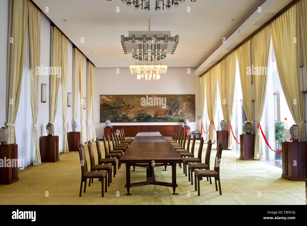 Vietnam, Ho Chi Minh City, Reunification Palace, The Banquet Room Stock Photo