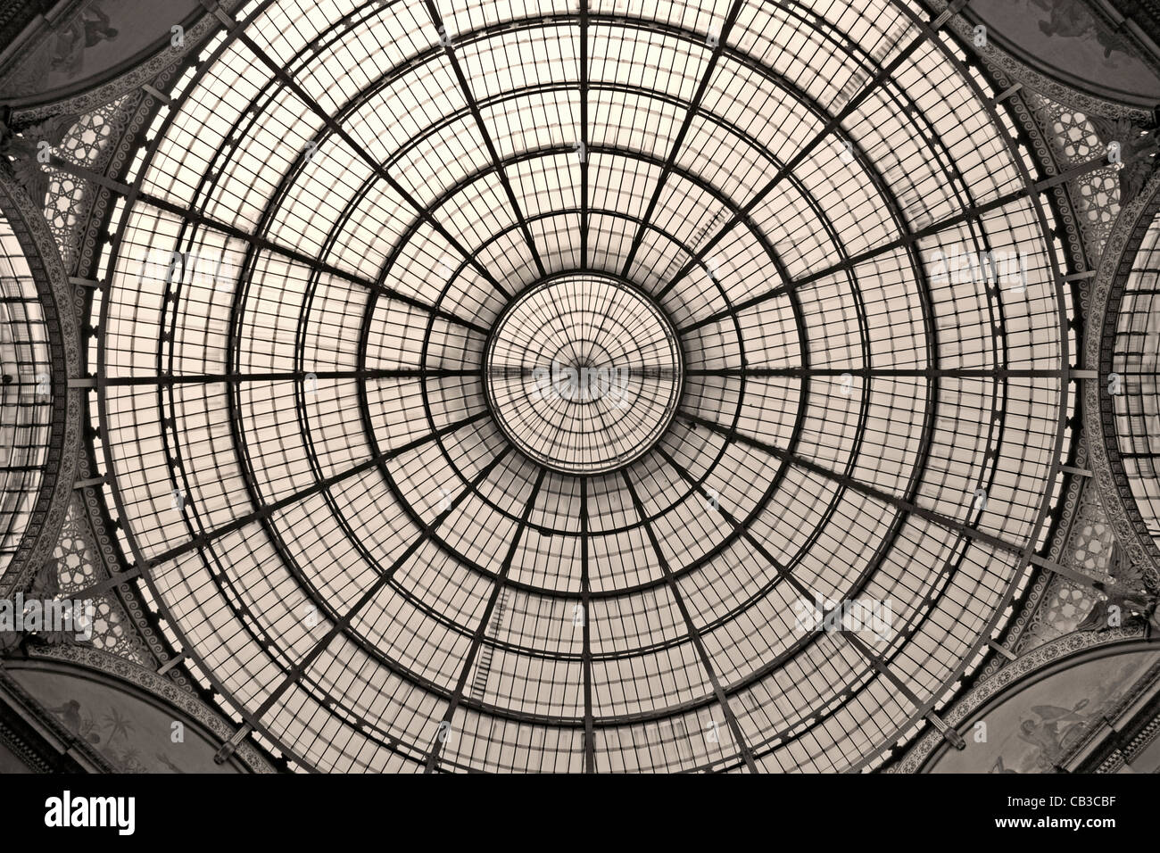 Milan - glass cupola of Vittorio Emanuele galleria Stock Photo