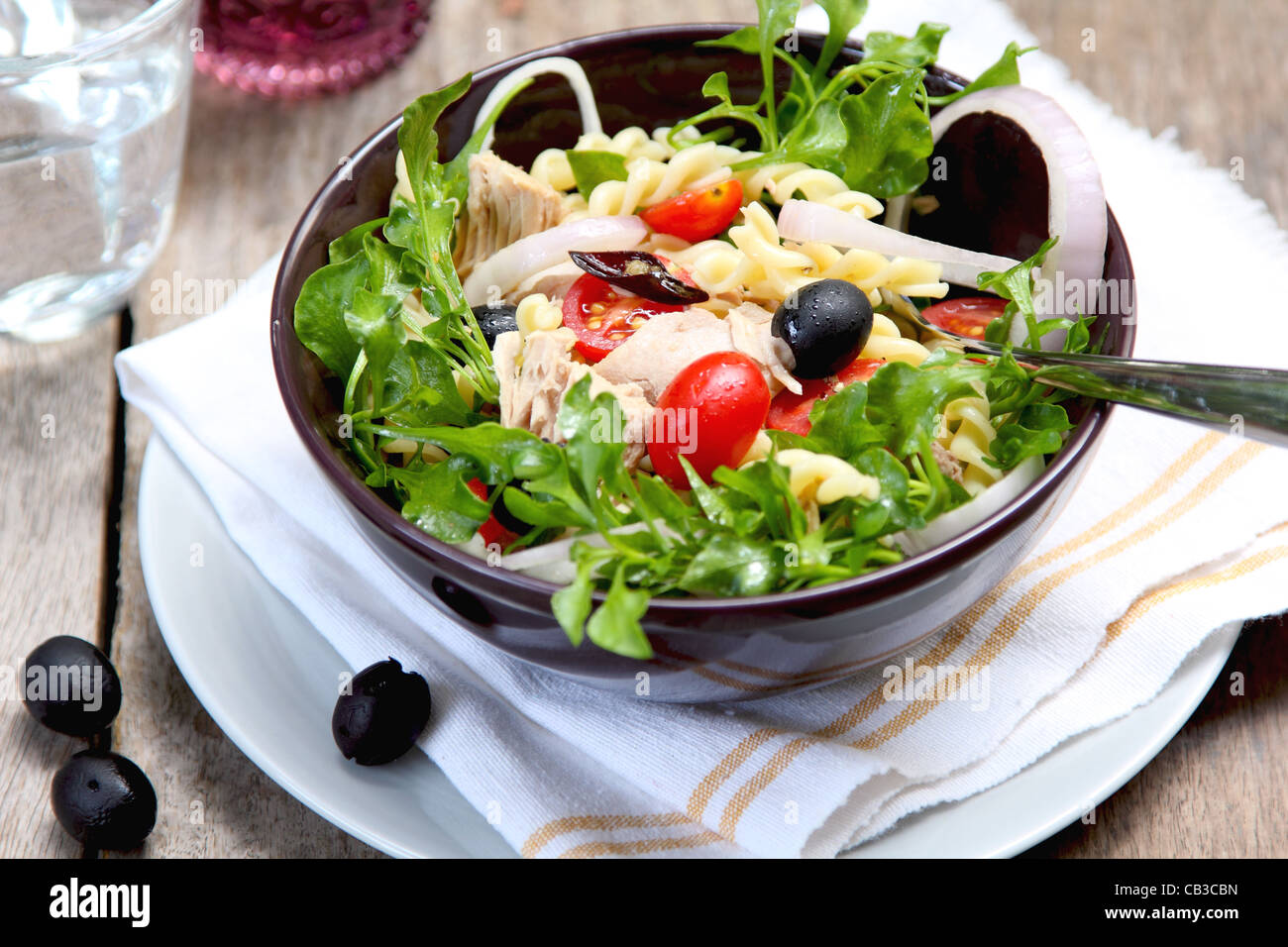 Pasta salad with tuna Stock Photo