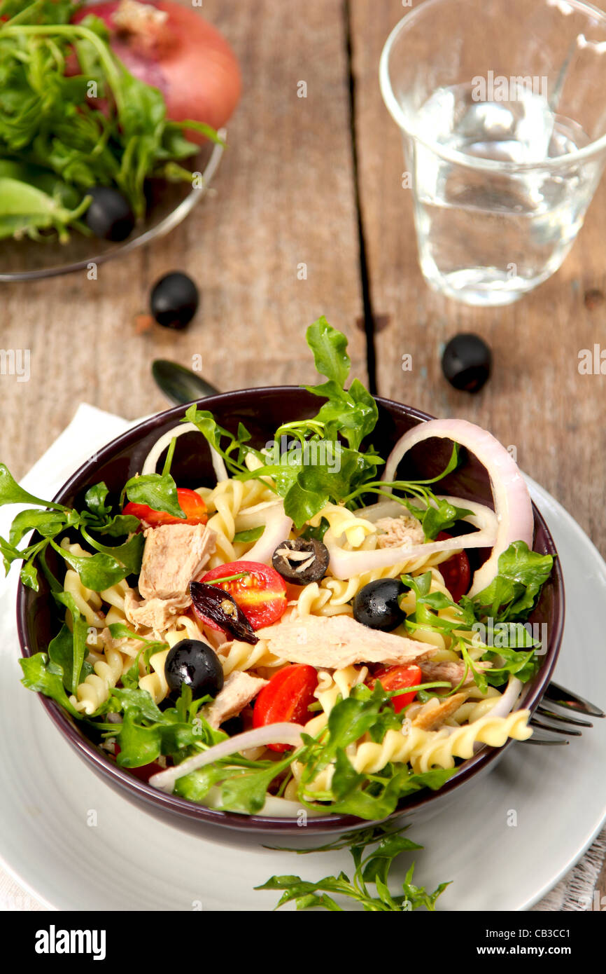 Pasta salad with tuna Stock Photo