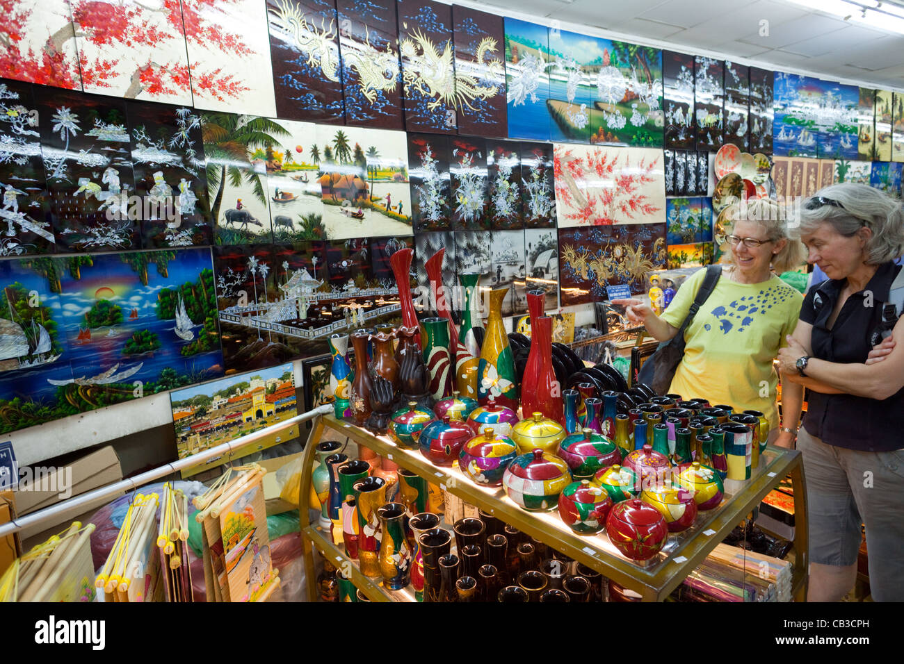 Vietnam, Ho Chi Minh City, Ben Thanh Market, Souvenir Store Stock Photo ...
