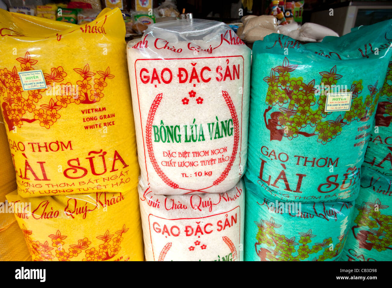 Vietnam, Danang, Han Market, Sacks of Rice Stock Photo - Alamy