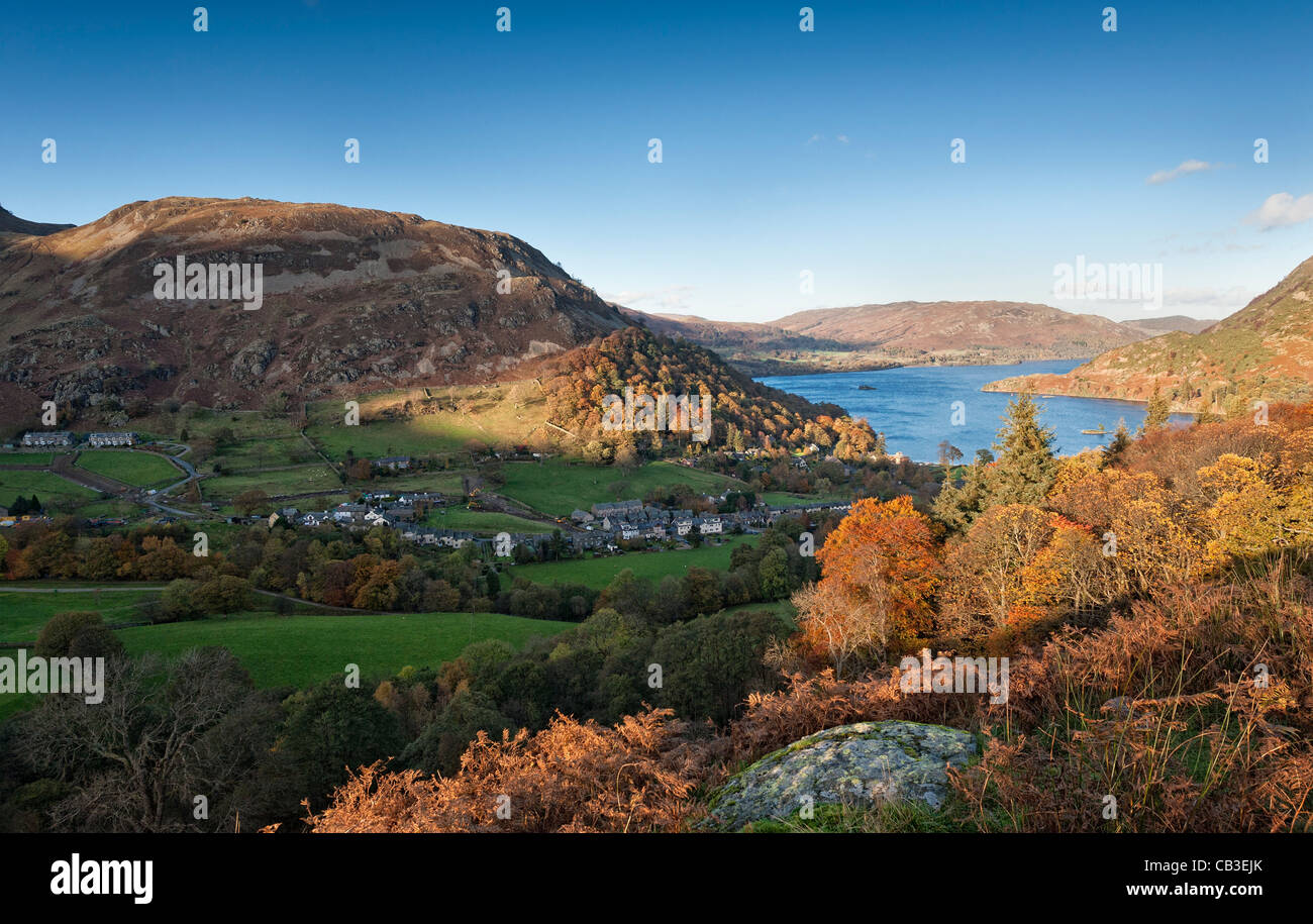 Ullswater and Glenridding Autumn in the Lake District Stock Photo