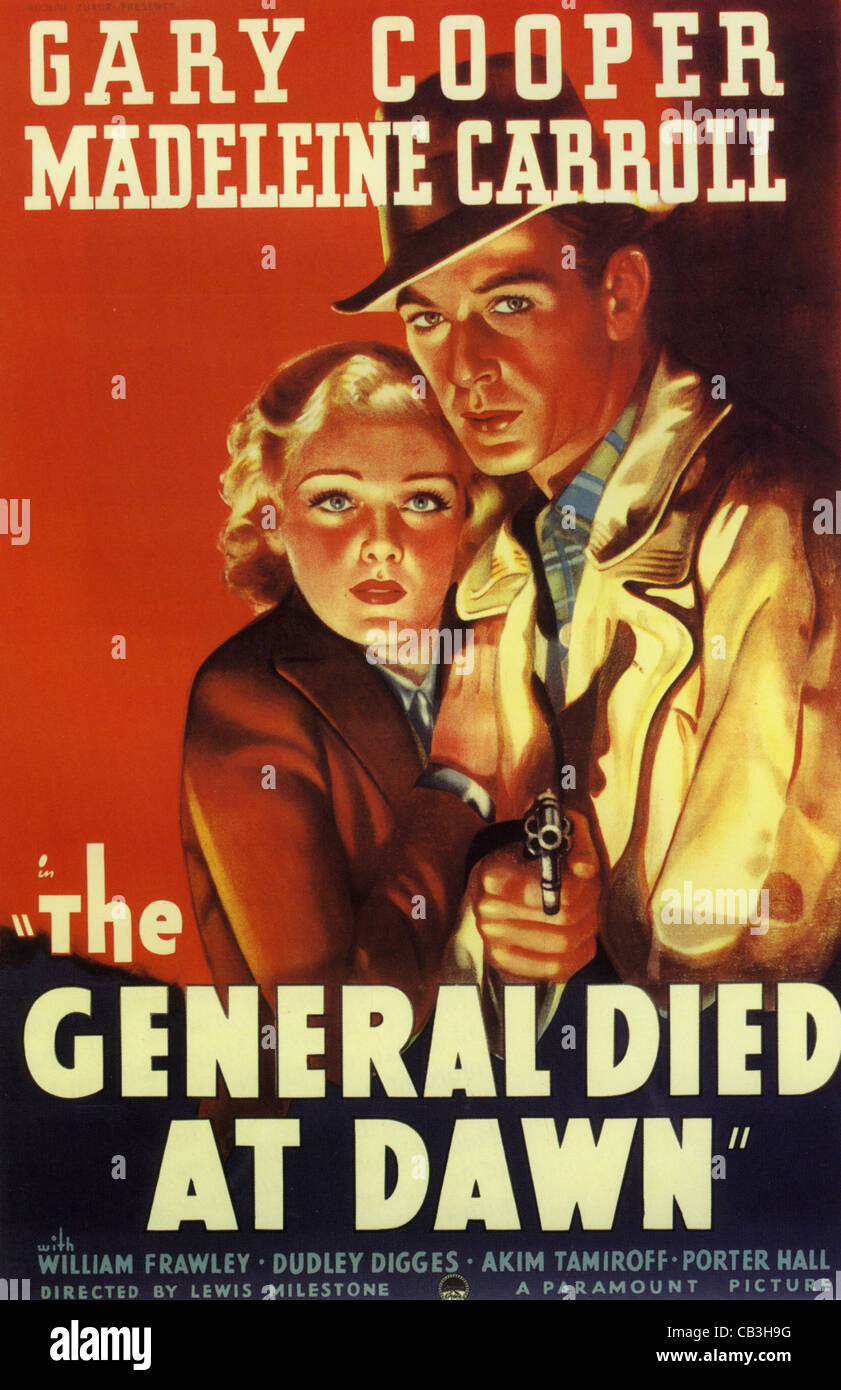 THE GENERAL DIED AT DAWN Poster for 1936 Paramount film with Gary