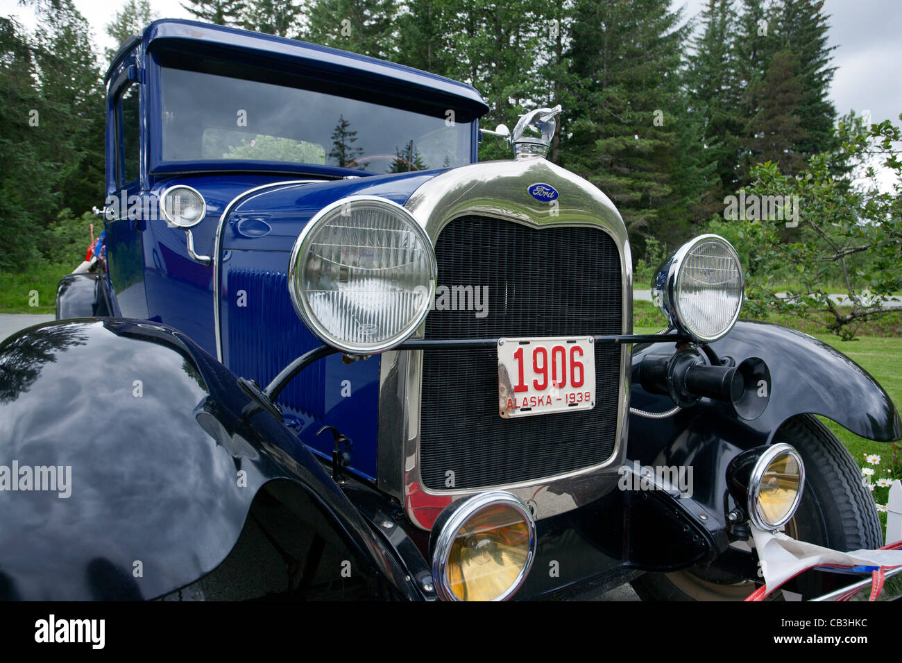 Classic Ford car. Gustavus. Alaska. USA Stock Photo