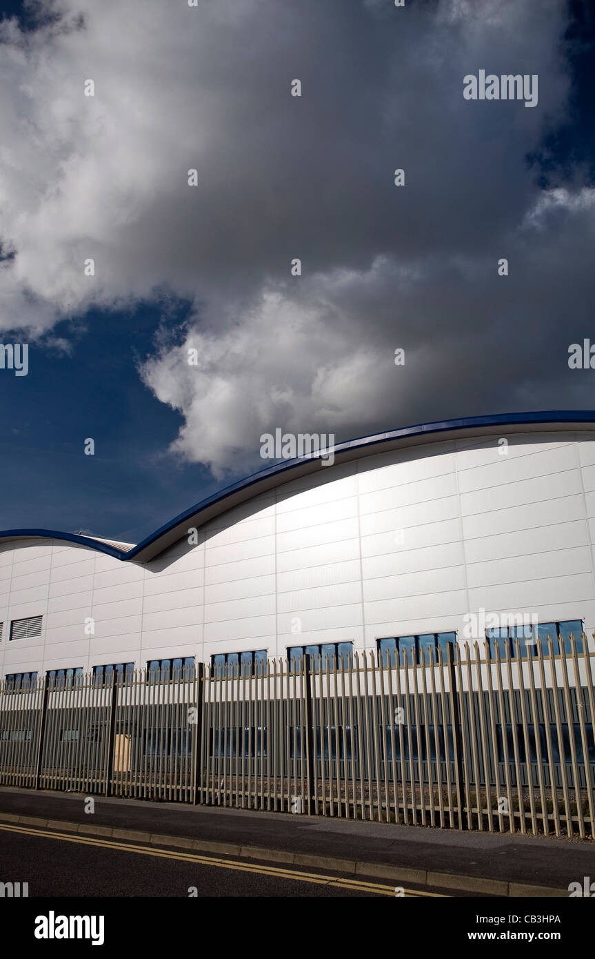 Steel fabricators workshop buildings at Shoreham Port, West Sussex, UK Stock Photo