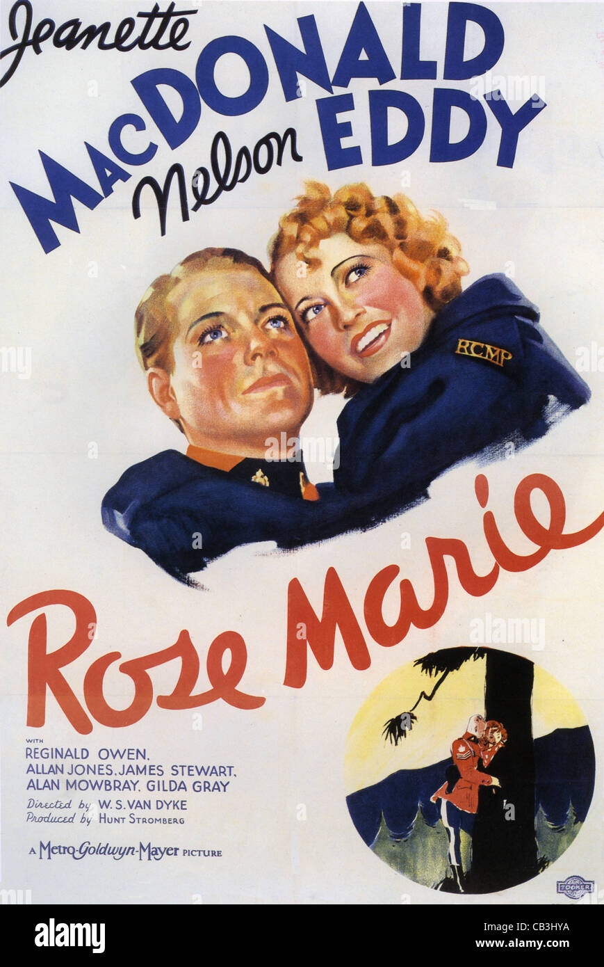 ROSE MARIE Poster for 1936 MGM musical film with Jeanette MacDonald and ...