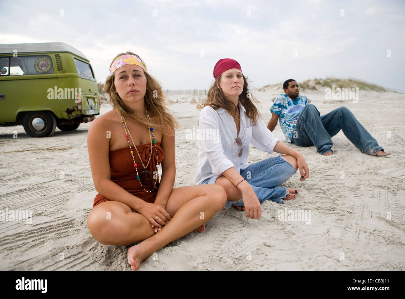 Woman relaxing beach african american hi-res stock photography and