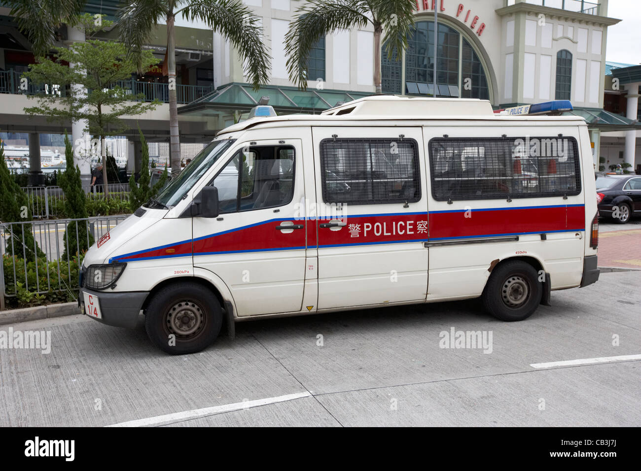 hong kong police minibus transport on hong kong island hksar china Stock Photo