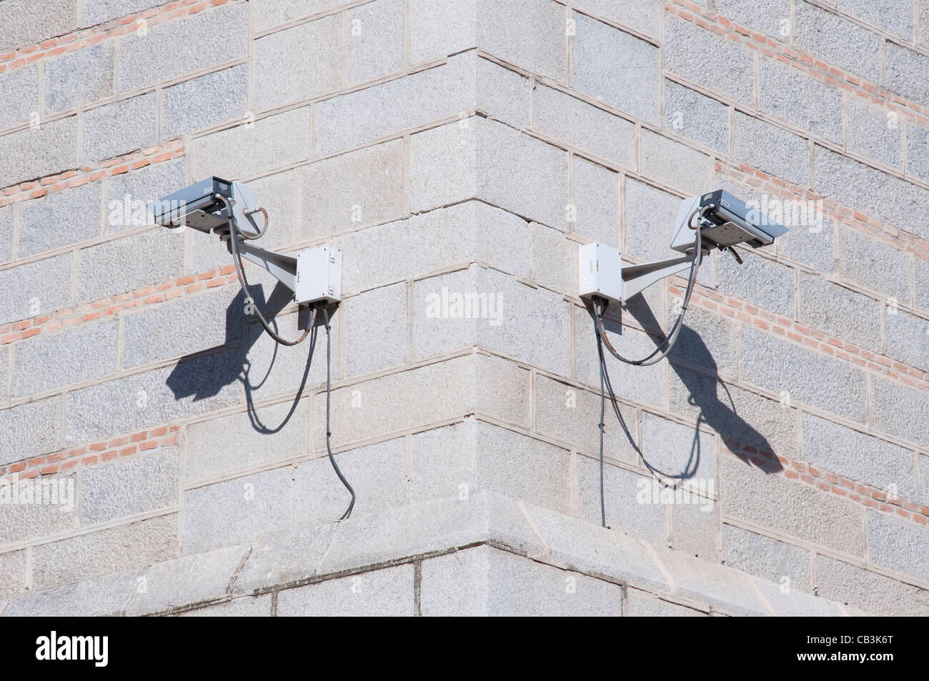 Surveillance cameras corner building hires stock photography and