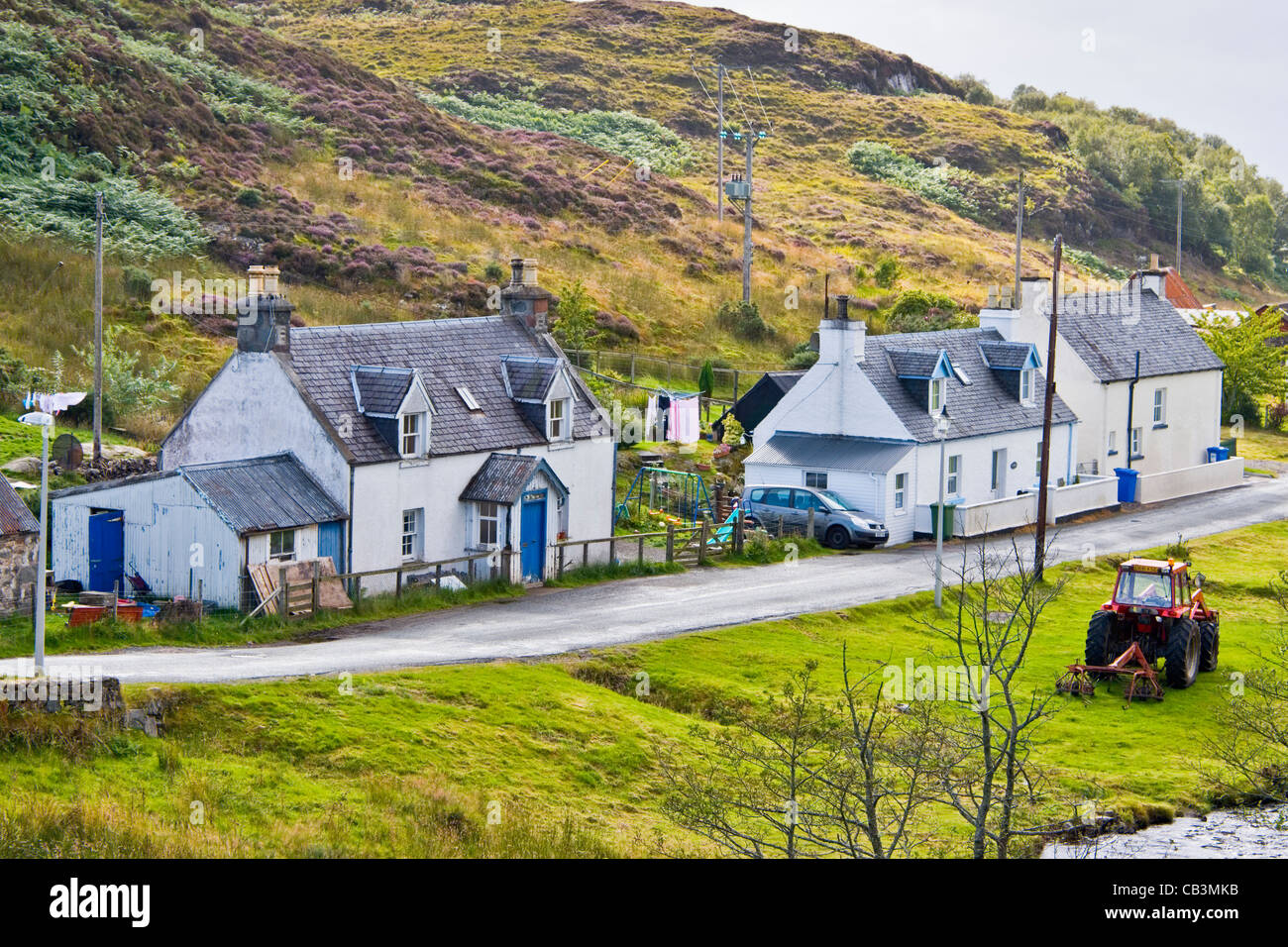 Cottages at Duirnish a village in Wester Ross in the Highlands of