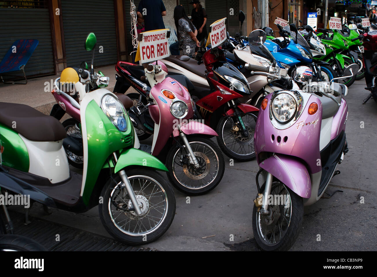 Bangkok, Thailand, motorcycle rental Stock Photo
