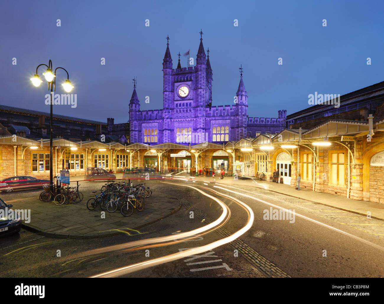 Temple Meads Station at Dusk. Bristol. England. UK. Stock Photo