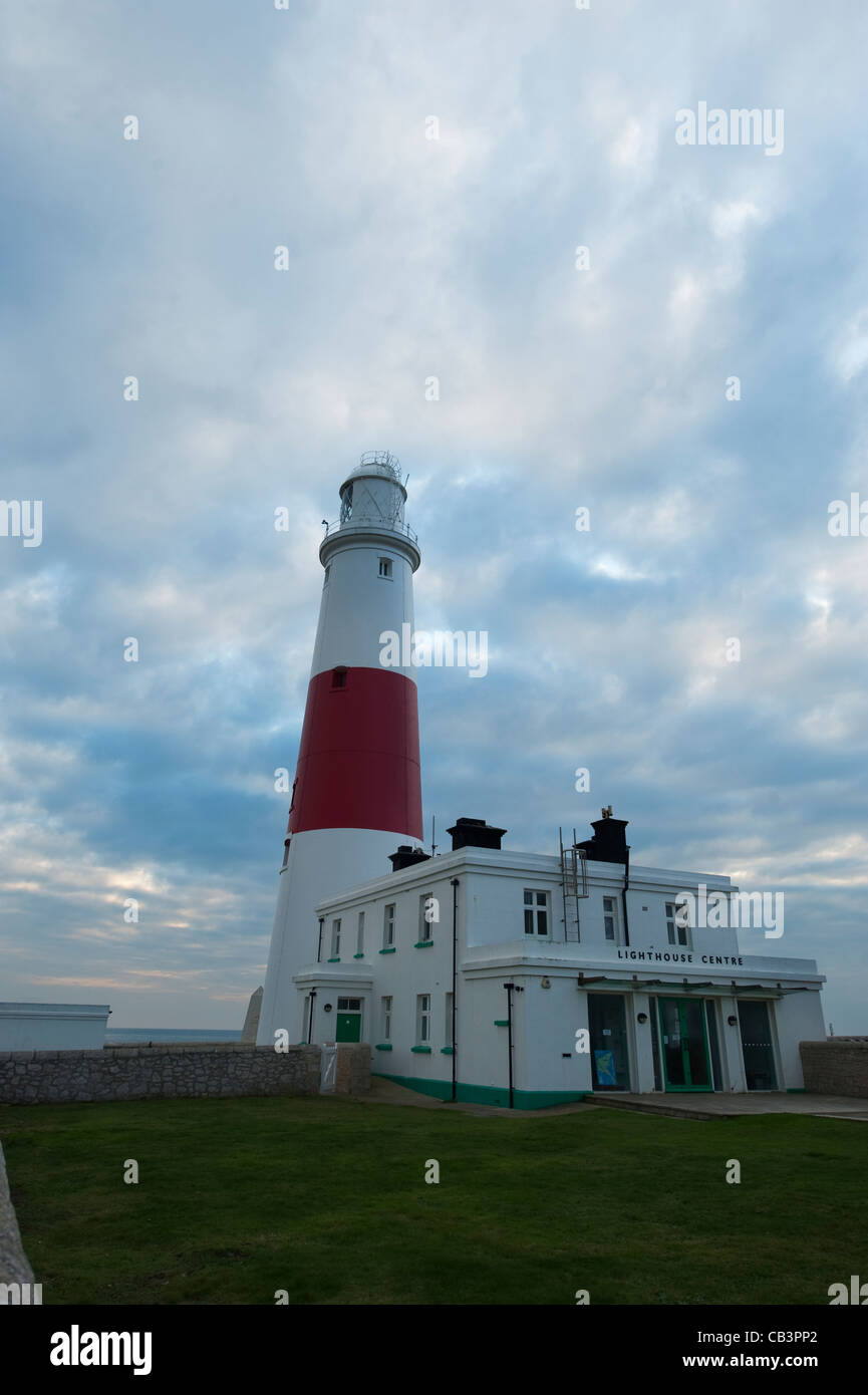 The Lighthouse under Autumn skies at Portland Bill in Dorset, built in 1906 Stock Photo